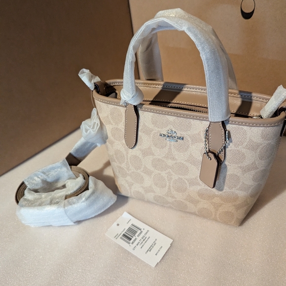 Coach Mini Tote Bag In Signature Canvas - Picture 5 of 9